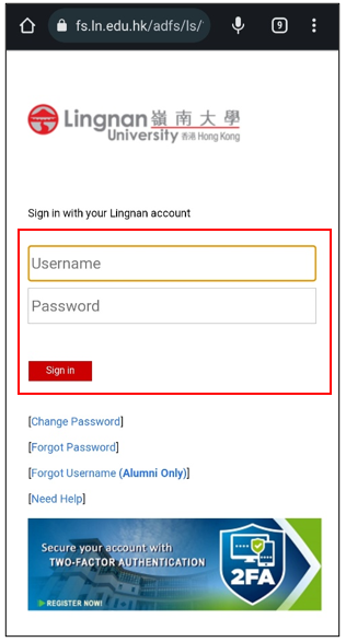 Login 2FA mobile