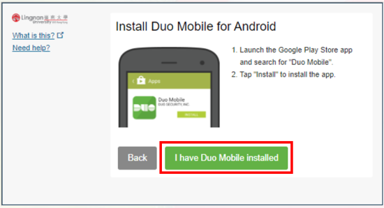 Duo installed