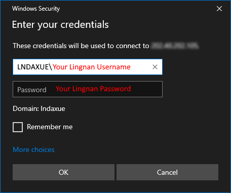 Remote Desktop Connection Login