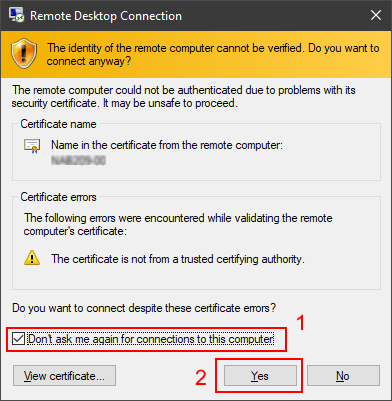 RDC certificate