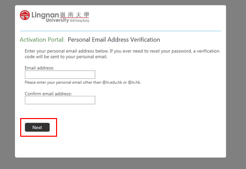 Enter your personal email address