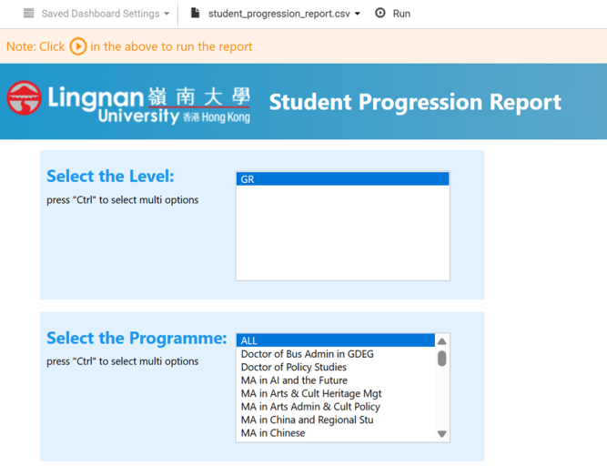 Report page