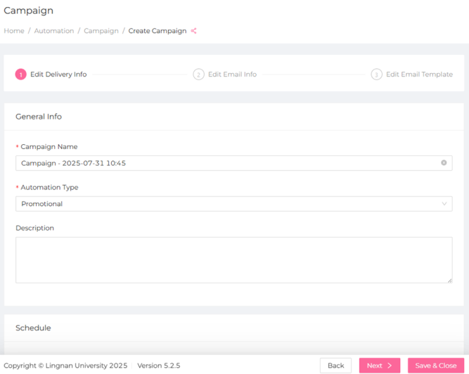 Figure 2: Simpler and intuitive interface for bulk mail creation