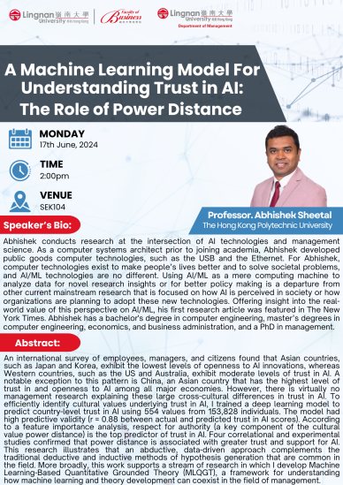 A Machine Learning Model For Understanding Trust in AI: The Role of Power Distance