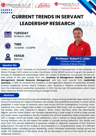 Current Trends in Servant Leadership Research