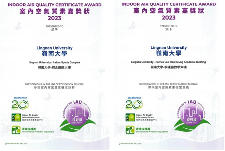 Indoor Air Quality Certificate Award (2023)