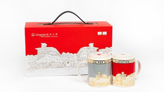 Porcelain Mugs Set (Red and Grey) HK$260
