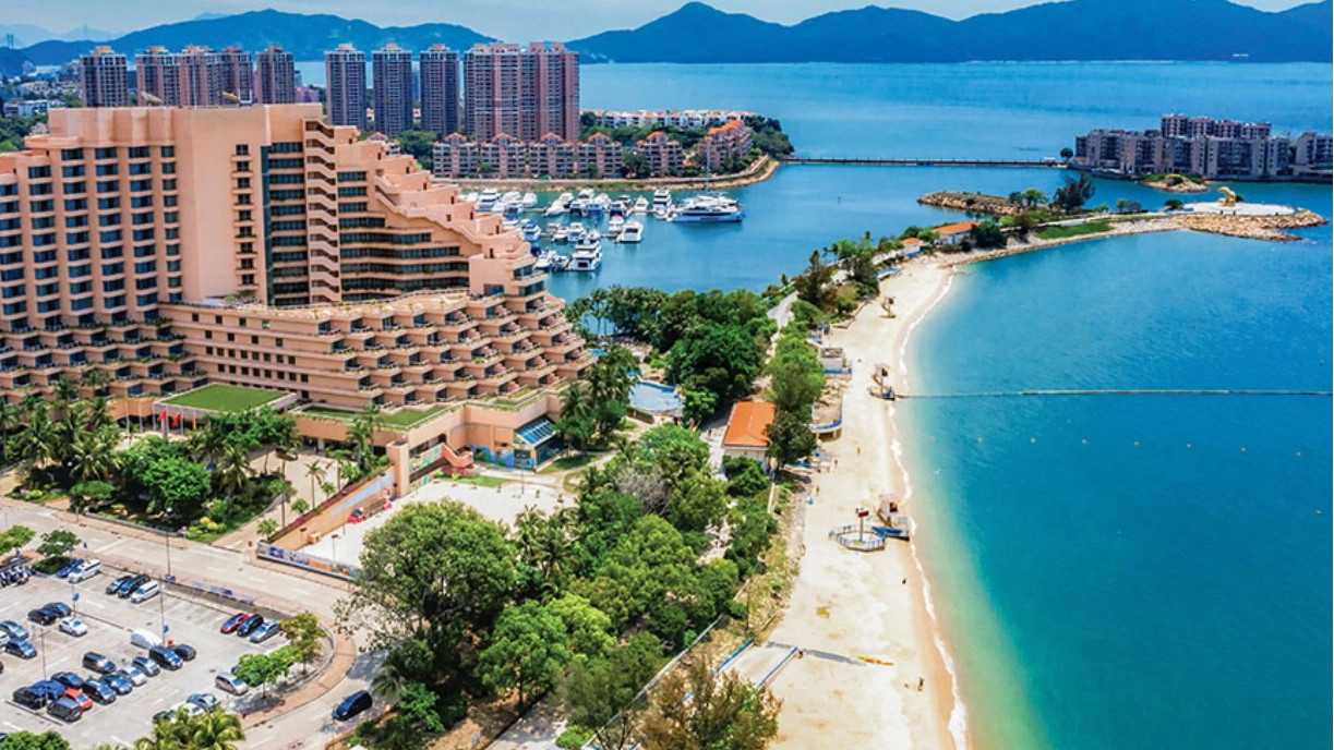 View of Gold Coast beach near Lingnan University Hong Kong