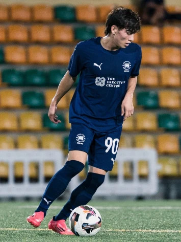 British student athlete representing Lingnan University football club in Hong Kong.