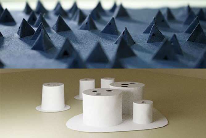 Curtain Providing Apposition Compound Vision with Fluid Motion