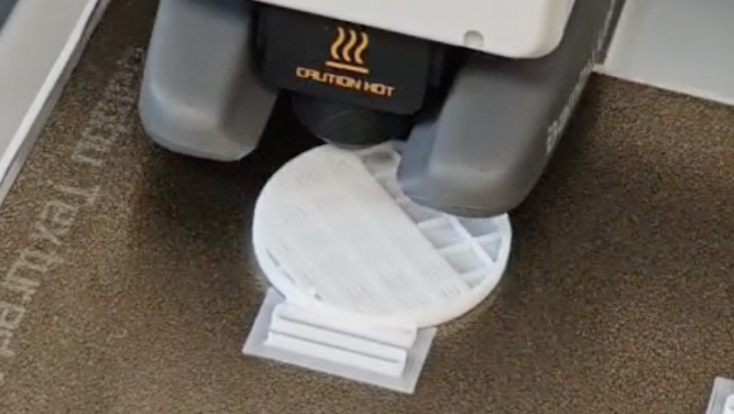Close-up of a 3D printing process.