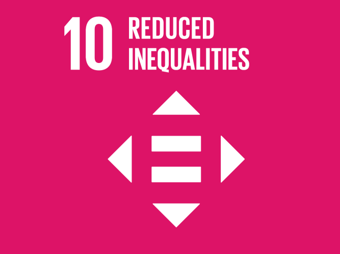UN Sustainable Development Goal 10: Reduced Inequalities official icon.