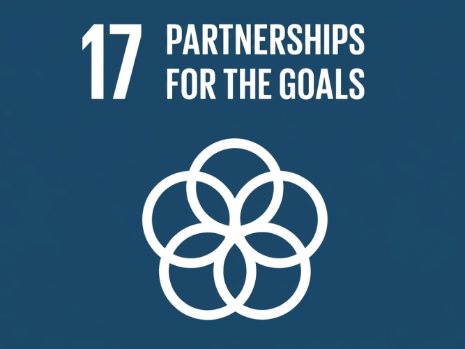 UN Sustainable Development Goal 17: Partnerships for the Goals official icon.