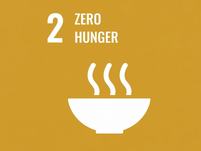 UN Sustainable Development Goal 2: Zero Hunger official icon.