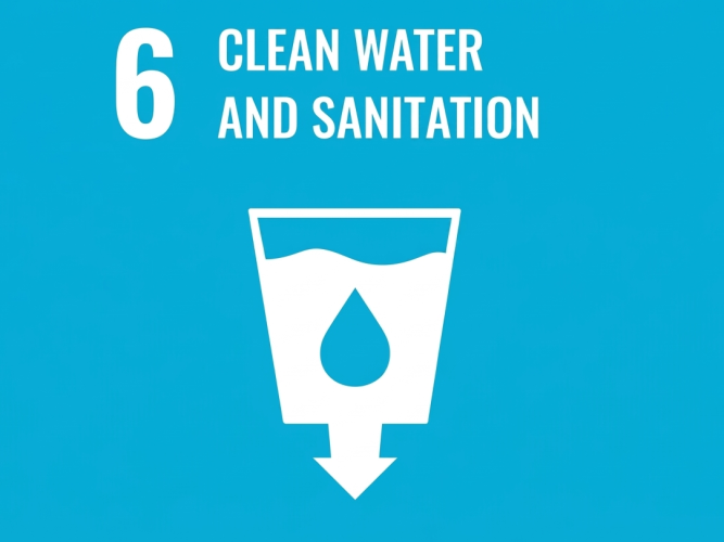 UN Sustainable Development Goal 6: Clean Water and Sanitation official icon.