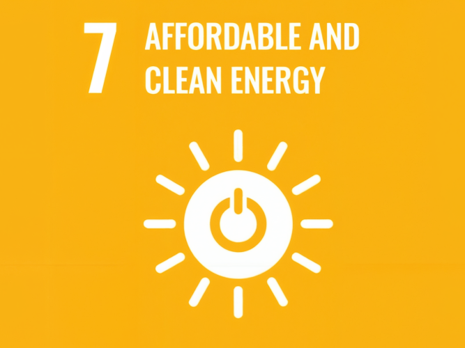 UN Sustainable Development Goal 7: Affordable and Clean Energy official icon.