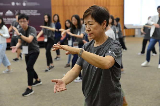 Well-being activities such as Tai Chi classes were organized for the elderly in Tuen Mun.