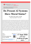 "Do Present AI Systems Have Moral Status?" by Prof. BRENNER Andrew Timothy