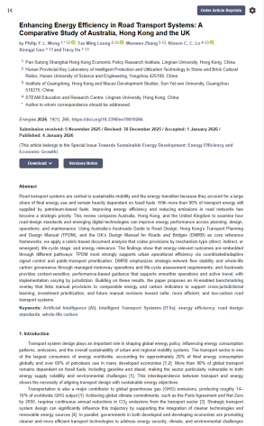Enhancing Energy Efficiency in Road Transport Systems: A Comparative Study of Australia, Hong Kong and the UK