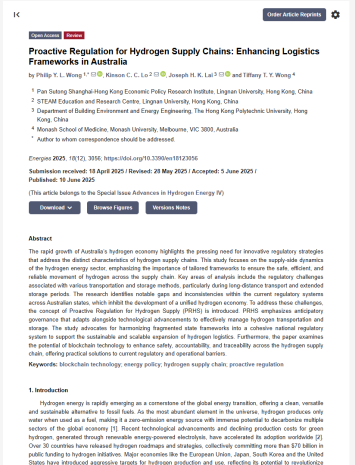 Proactive Regulation for Hydrogen Supply Chains: Enhancing Logistics Frameworks in Australia
