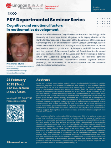 Cognitive and emotional factors in mathematics development