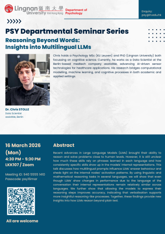 Reasoning Beyond Words: Insights into Multilingual LLMs by Dr. Chris STOLLE