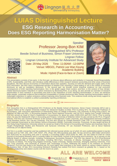 ESG Research in Accounting: Does ESG Reporting Harmonisation Matter?