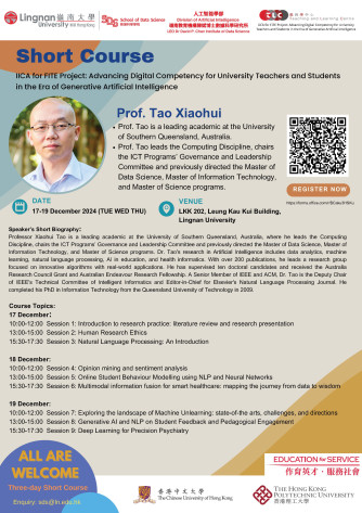 Short Course - Prof. Xiaohui Tao
