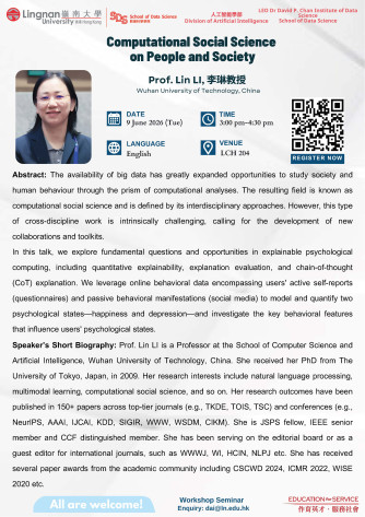 Workshop Seminar - Prof. Lin Li
