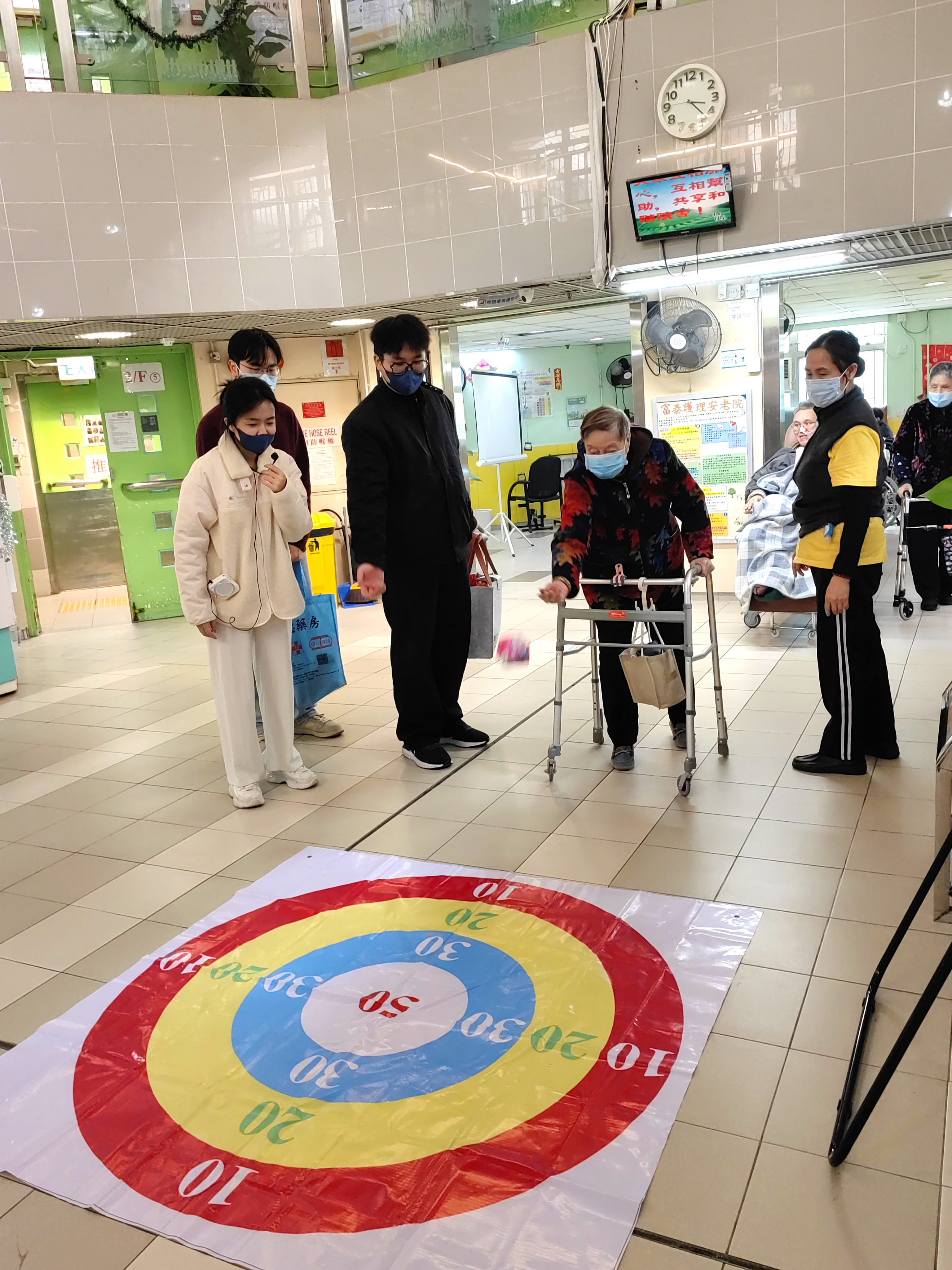 The staff and the elderly learners participated in games