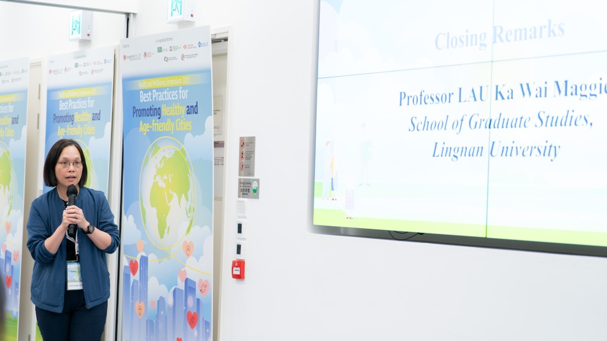 The symposium concluded with a closing remark by Prof Maggie Lau from the School of Graduate Studies, Lingnan University.