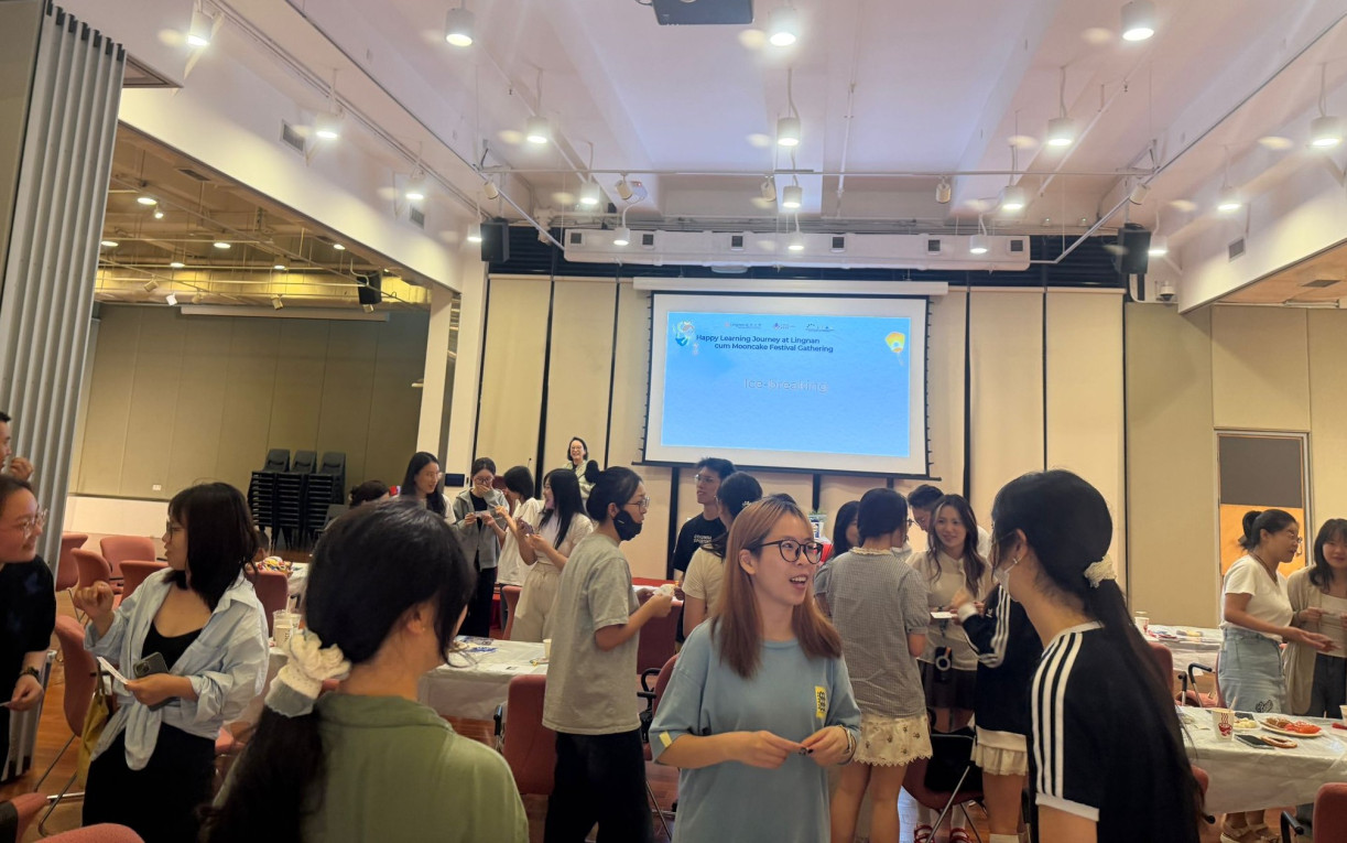 Students engaged in lively icebreaker games, fostering laughter and connection in a festive atmosphere.