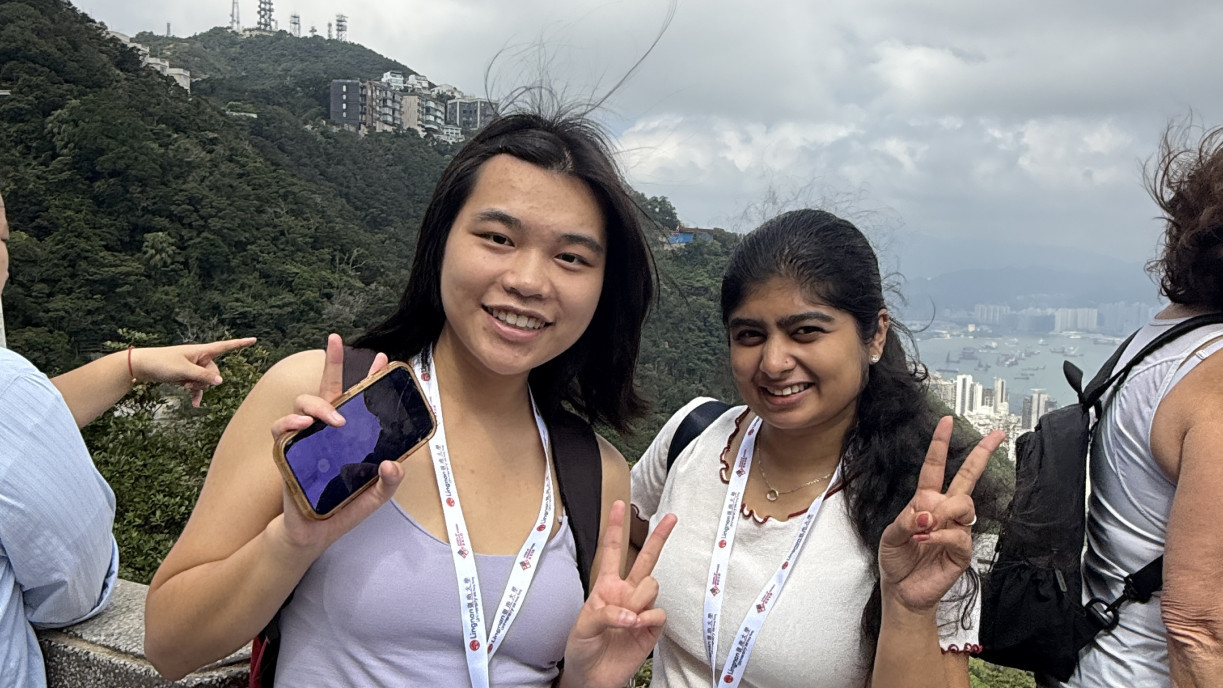 Krishna Kripa Suresh Kumar (right) and Guan Qiqi (left), both students of the Master of Science in Health Analytics and Management programme, say the enriching itinerary allows them to discover a different side of Hong Kong.