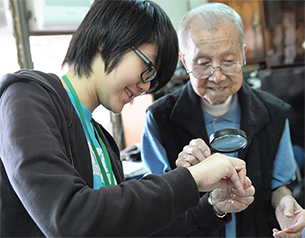 GDS Student Helping an Elderly