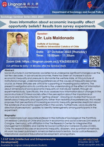 Does information about economic inequality affect opportunity beliefs? Results from survey experiments