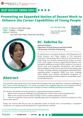 Promoting an expanded notion of decent work to enhance the career capabilities of young people