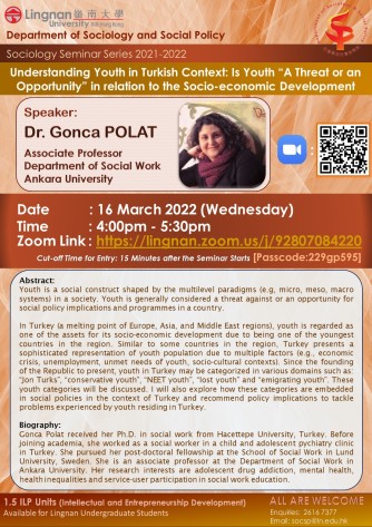 Understanding Youth in Turkish Context: Is Youth "A Threat or an Opportunity" in relation to the Socio-economic Development