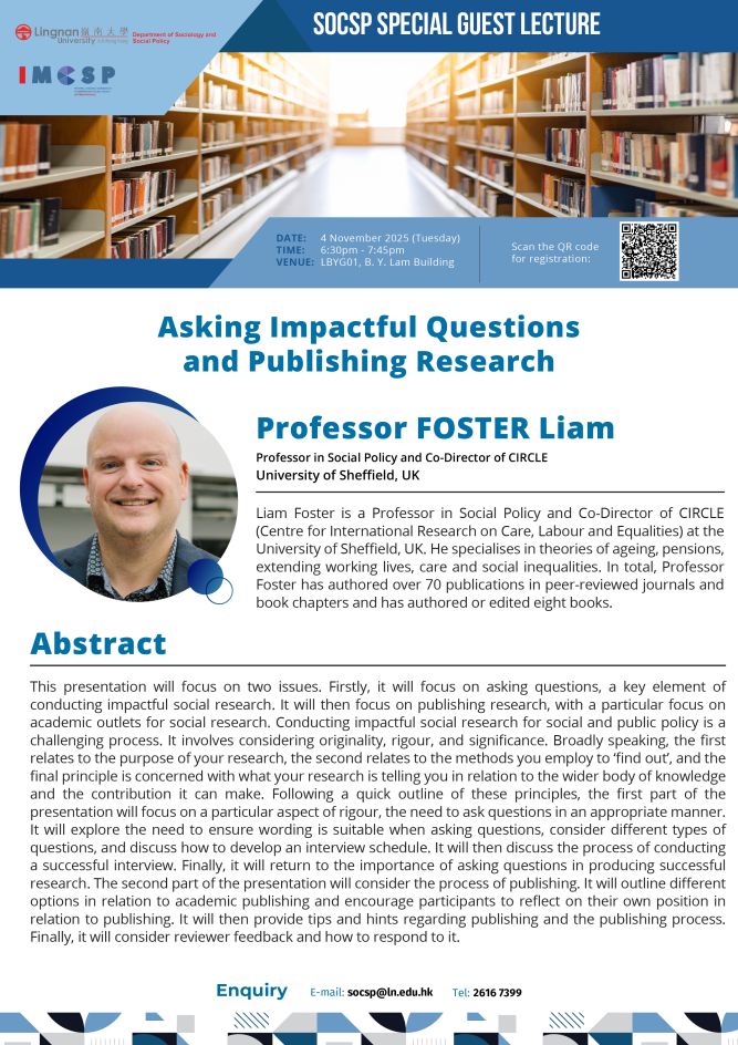 IMCSP Special Guest Lecture Asking Impactful  Questions and Publishing Research