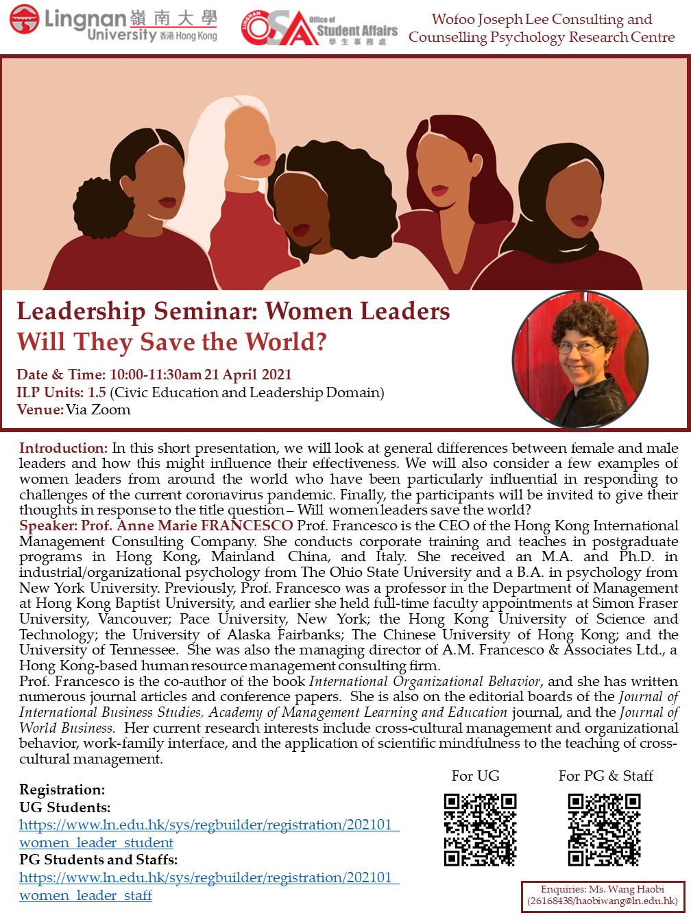 [Leadership Seminar] Women Leaders Will They Save the World?